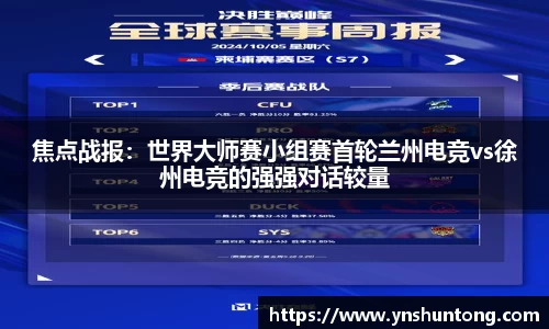 焦点战报：世界大师赛小组赛首轮兰州电竞vs徐州电竞的强强对话较量