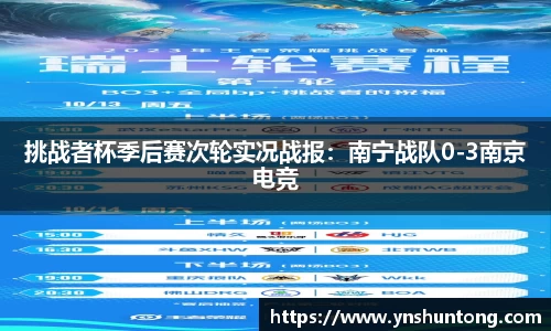 挑战者杯季后赛次轮实况战报：南宁战队0-3南京电竞